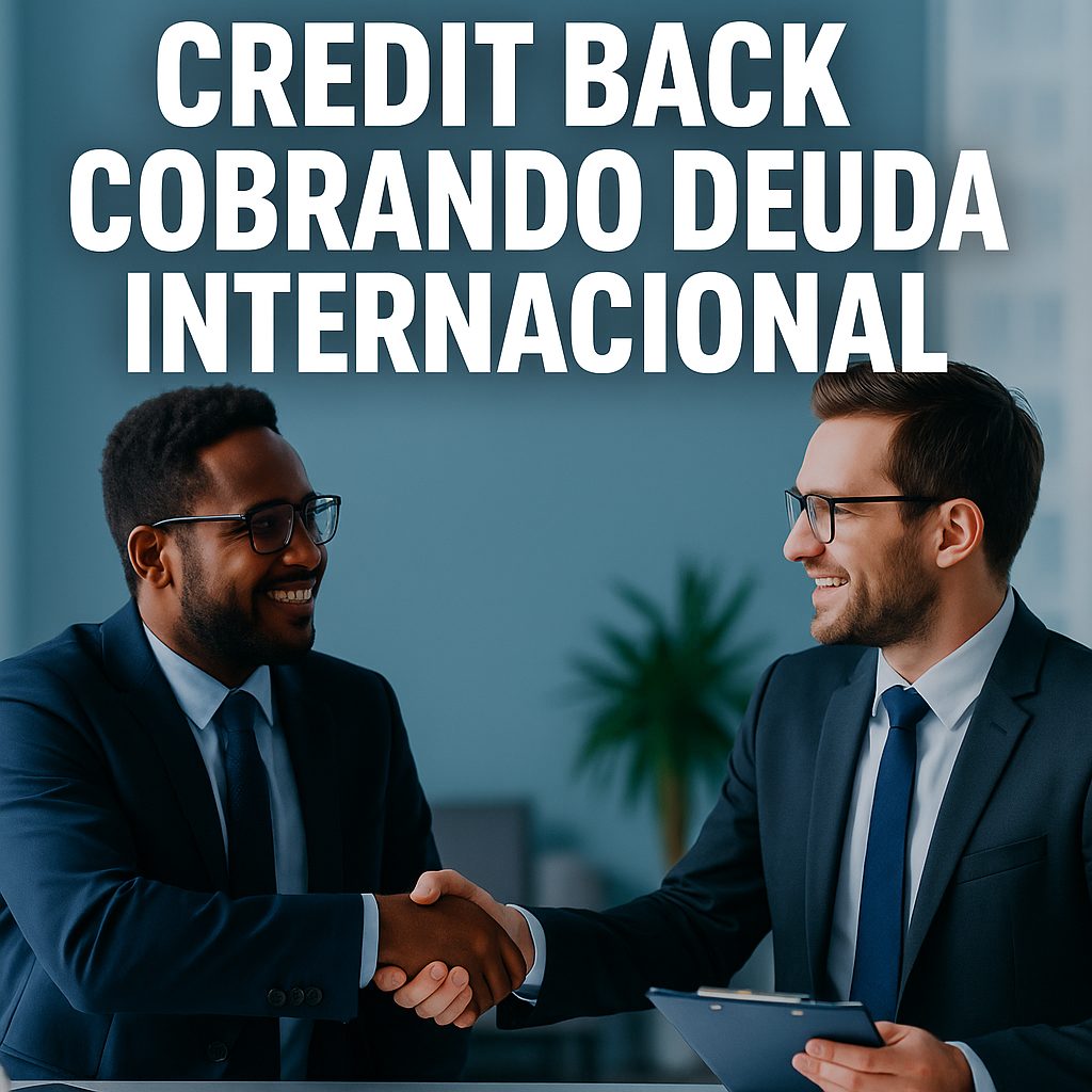 Dos ejecutivos sellando acuerdo para el cobro internacional de deudas con CREDIT BACK