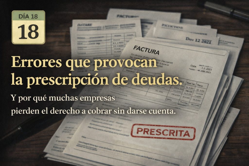 Facturas impagadas marcadas como prescritas que representan los errores que provocan la prescripción de deudas empresariales sin que las empresas se den cuenta.