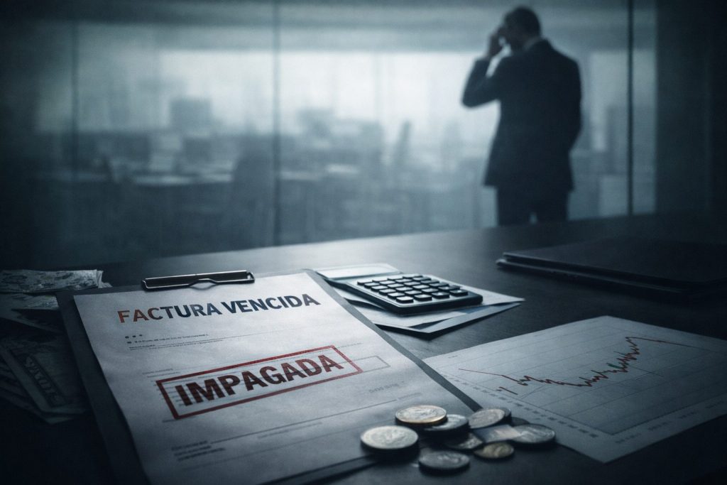 Gestión de impagos B2B con factura vencida que impacta en la liquidez empresarial