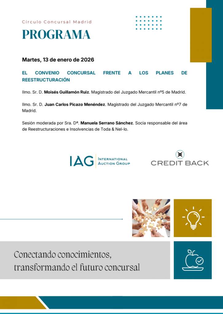 Programa del Círculo Concursal Madrid 2026 sobre el convenio concursal frente a los planes de reestructuración