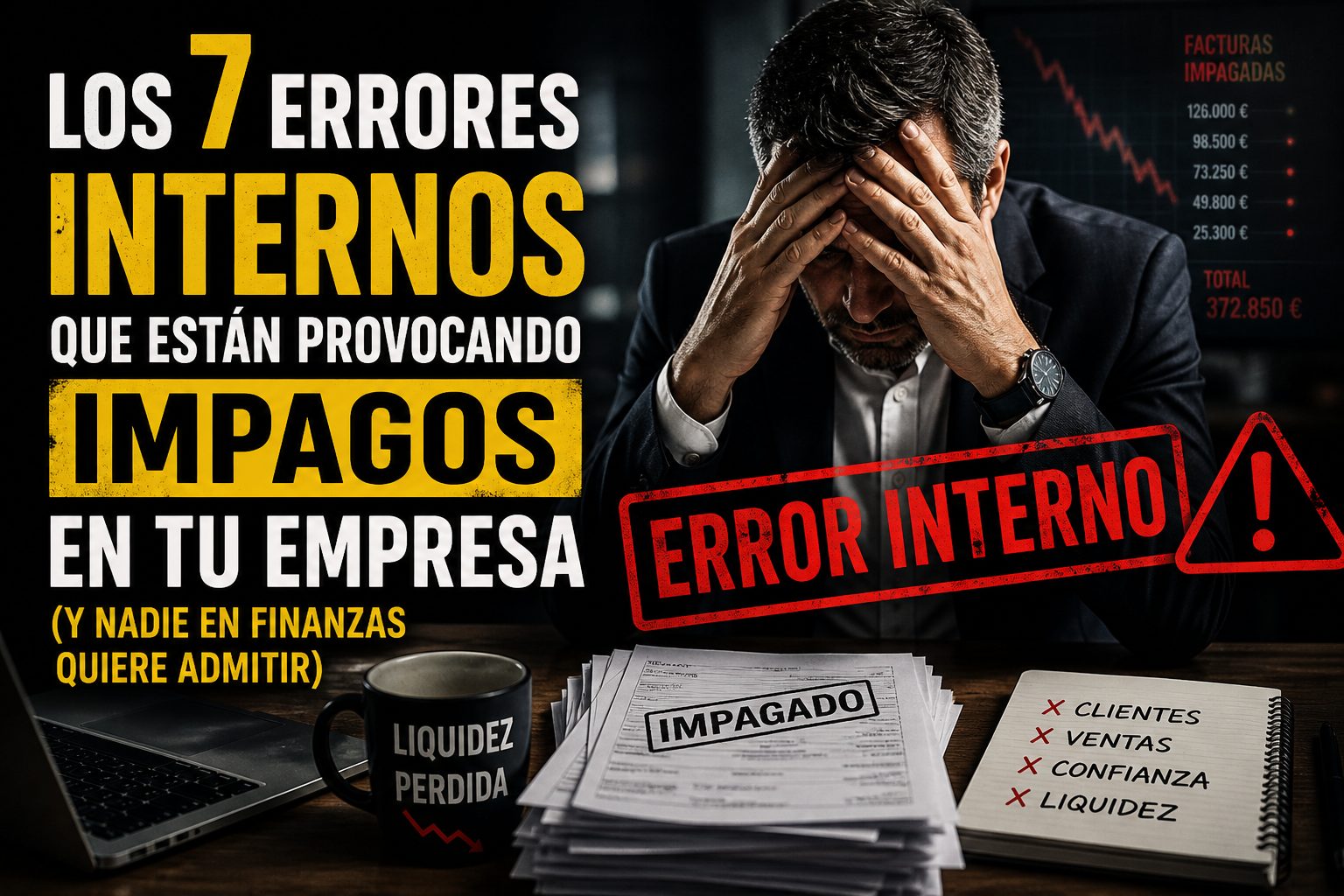 Errores internos que provocan impagos en empresas y pérdida de liquidez para CFOs